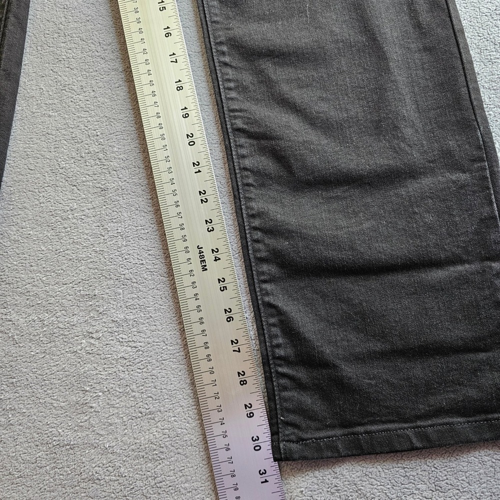 Levis 505 Straight Leg Jeans Womens 12 Black Denim Stretch Mid Rise Dark Wash - Picture 4 of 14